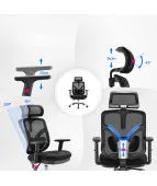 Fotel biurowy ANGEL Jokasta czarny – ergonomiczny z zagłówkiem