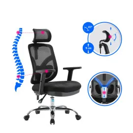 Fotel biurowy ANGEL Jokasta czarny – ergonomiczny z zagłówkiem