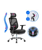 Fotel biurowy ANGEL Jokasta czarny – ergonomiczny z zagłówkiem