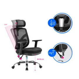 Fotel biurowy ANGEL Jokasta czarny – ergonomiczny z zagłówkiem
