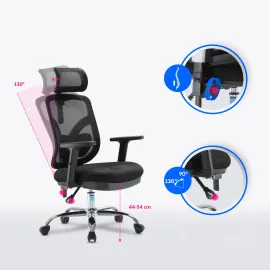 Fotel biurowy ANGEL Jokasta czarny – ergonomiczny z zagłówkiem