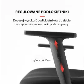 Fotel biurowy ANGEL Jokasta czarny – ergonomiczny z zagłówkiem