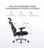 Fotel biurowy ANGEL Jokasta czarny – ergonomiczny z zagłówkiem