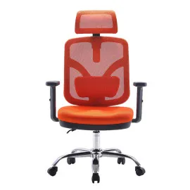 Krzesło biurowe ANGEL Jokasta pomarańczowa – fotel ergonomiczny siatkowy