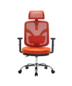 Krzesło biurowe ANGEL Jokasta pomarańczowa – fotel ergonomiczny siatkowy