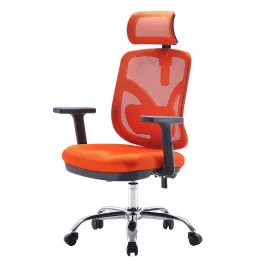 Krzesło biurowe ANGEL Jokasta pomarańczowa – fotel ergonomiczny siatkowy