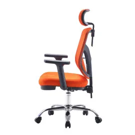 Krzesło biurowe ANGEL Jokasta pomarańczowa – fotel ergonomiczny siatkowy