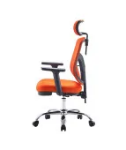 Krzesło biurowe ANGEL Jokasta pomarańczowa – fotel ergonomiczny siatkowy