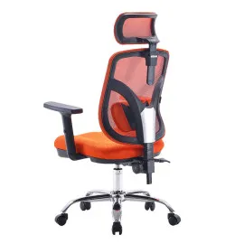 Krzesło biurowe ANGEL Jokasta pomarańczowa – fotel ergonomiczny siatkowy