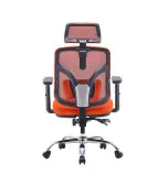 Krzesło biurowe ANGEL Jokasta pomarańczowa – fotel ergonomiczny siatkowy