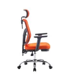 Krzesło biurowe ANGEL Jokasta pomarańczowa – fotel ergonomiczny siatkowy