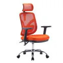 Krzesło biurowe ANGEL Jokasta pomarańczowa – fotel ergonomiczny siatkowy