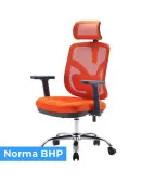 Krzesło biurowe ANGEL Jokasta pomarańczowa – fotel ergonomiczny siatkowy