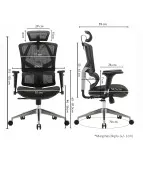 Fotel ergonomiczny ANGEL Dakota 2.0 grafitowy – fotel z zagłówkiem 3D