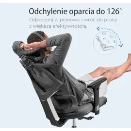 Fotel ergonomiczny ANGEL Dakota 2.0 grafitowy – fotel z zagłówkiem 3D