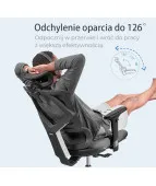 Fotel ergonomiczny ANGEL Dakota 2.0 grafitowy – fotel z zagłówkiem 3D