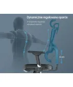 Fotel ergonomiczny ANGEL Dakota 2.0 grafitowy – fotel z zagłówkiem 3D