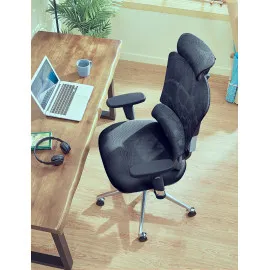 Fotel ergonomiczny ANGEL Dakota 2.0 grafitowy – fotel z zagłówkiem 3D
