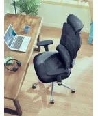 Fotel ergonomiczny ANGEL Dakota 2.0 grafitowy – fotel z zagłówkiem 3D