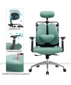 Fotel ergonomiczny biurowy ANGEL SteliO zielony – fotel tapicerowany