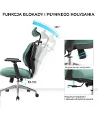 Fotel ergonomiczny biurowy ANGEL SteliO zielony – fotel tapicerowany
