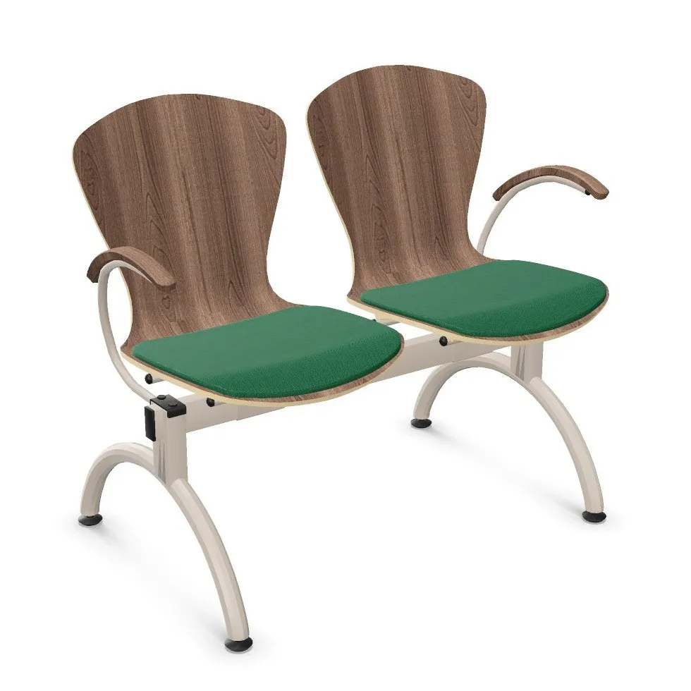 Ławka BINGO-2 ARM WOOD Seat Plus do poczekalni na korytarz Nowy Styl