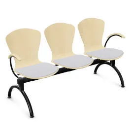 Ławka BINGO-3 ARM WOOD Seat Plus do poczekalni na korytarz Nowy Styl