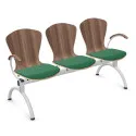 Ławka BINGO-3 ARM WOOD Seat Plus do poczekalni na korytarz Nowy Styl