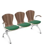 Ławka BINGO-3 ARM WOOD Seat Plus do poczekalni na korytarz Nowy Styl