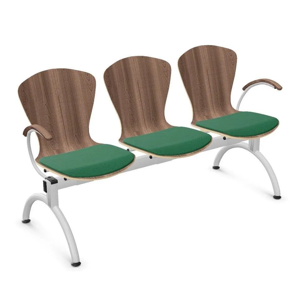 Ławka BINGO-3 ARM WOOD Seat Plus do poczekalni na korytarz Nowy Styl