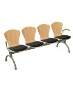 Ławka BINGO-4 ARM WOOD Seat Plus do poczekalni na korytarz Nowy Styl