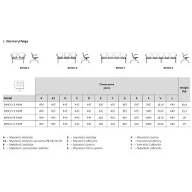 Ławka BINGO-4 ARM WOOD Seat Plus do poczekalni na korytarz Nowy Styl