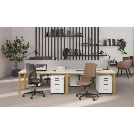Nowoczesne solidne i tanie biurko Easy Space I-LEG RC Nowy Styl
