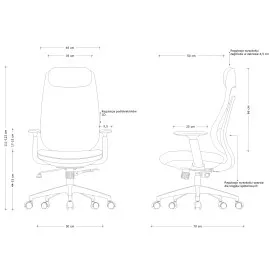 Ergonomiczny fotel biurowy NEXO Unique Meble z zagłówkiem