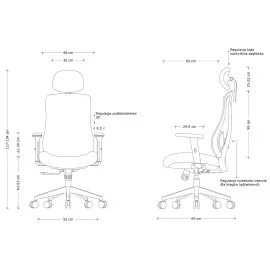 Ergonomiczny fotel biurowy VISTA SK-6252H Unique Meble z zagłówkiem