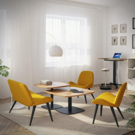 Stół do spotkań MeeThink SQR - blat miękki kwadrat 110x110cm Nowy Styl