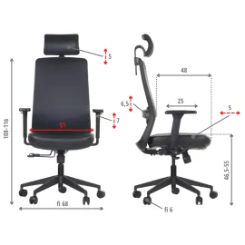 Ergonomiczne krzesło biurowe WISTER PU eko-skóra Stema