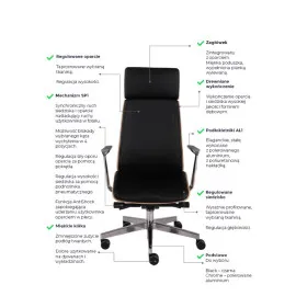 Fotel Moon Wood HD AL1 - Fornir dębowy Grospol fotel gabinetowy
