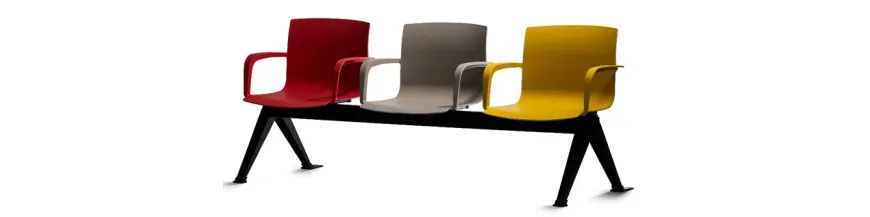 Ławki do poczekalni na korytarz - solidne, metalowe ławki i krzesła